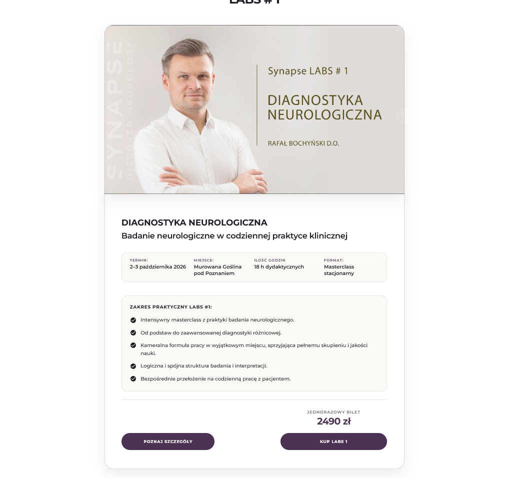 Karta produktu Synapse Labs