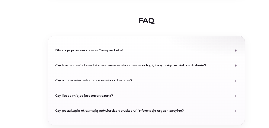 FAQ na stronie Synapse