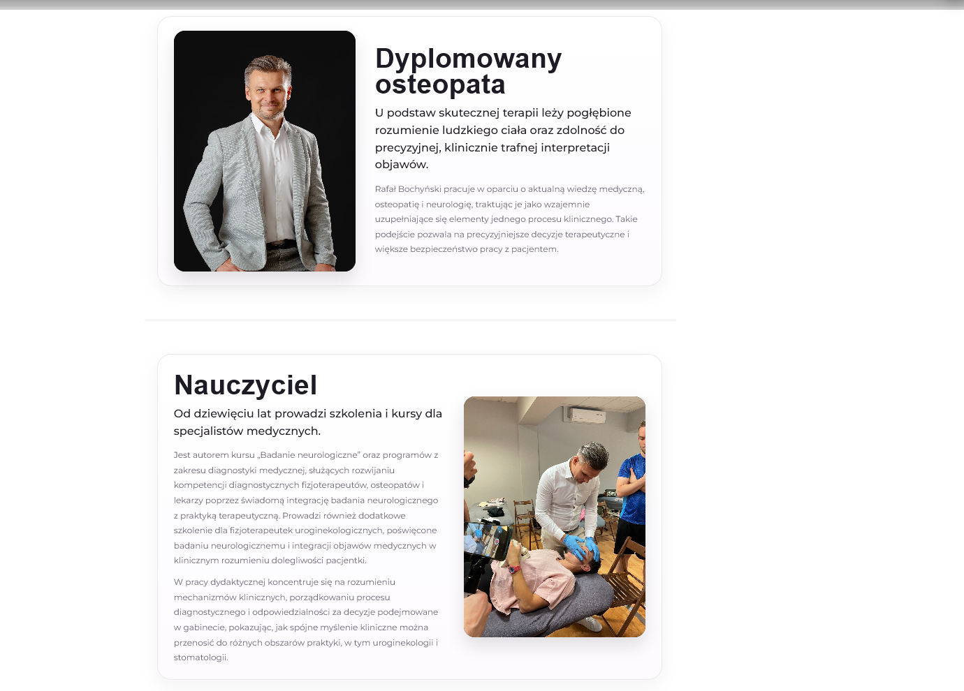 Sekcja autorytetu eksperta na stronie Synapse